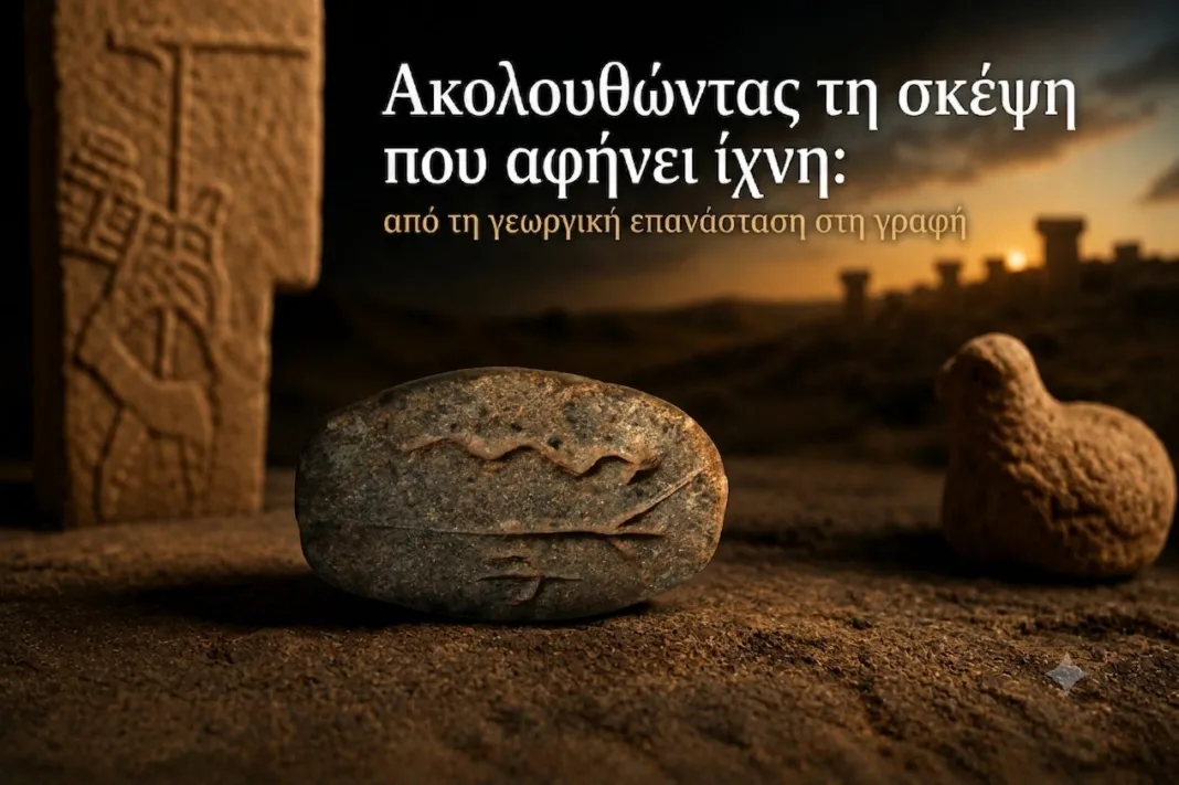 Ακολουθώντας τη σκέψη που αφήνει ίχνη: απο τη γεωργική επανάσταση στη γραφή