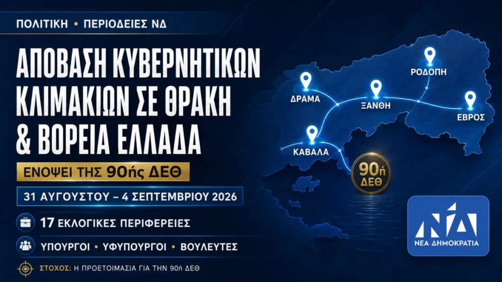 Περιοδείες ΝΔ σε Ροδόπη, Έβρο, Ξάνθη και Βόρεια Ελλάδα ενόψει 90ής ΔΕΘ