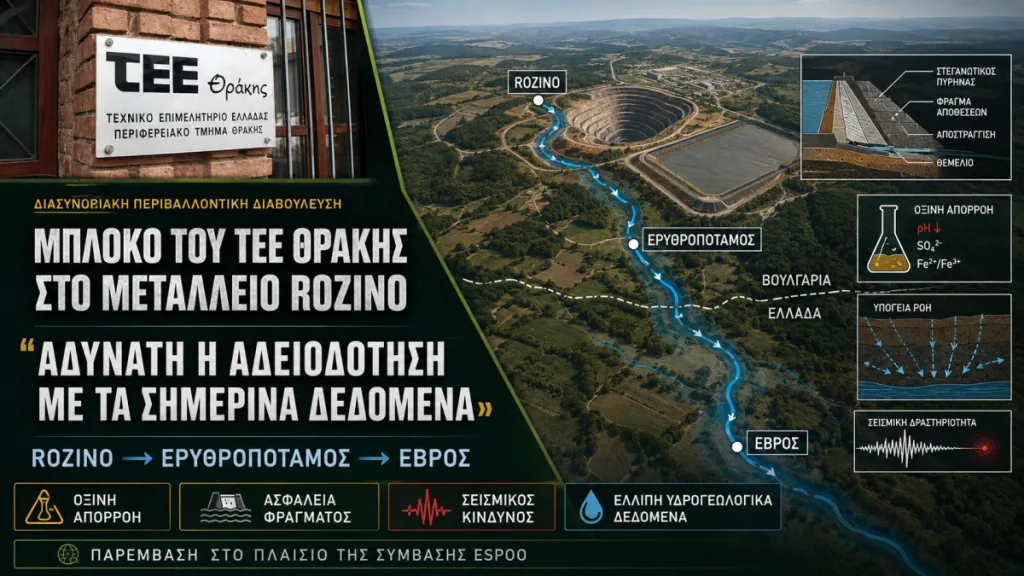 ΤΕΕ Θράκης: «Όχι» στο Μεταλλείο Rozino στο Ιβαήλοβγκραντ