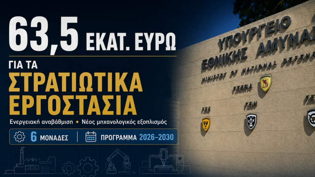 ΥΠΕΘΑ: 63,5 εκατ. ευρώ για εκσυγχρονισμό στρατιωτικών εργοστασίων