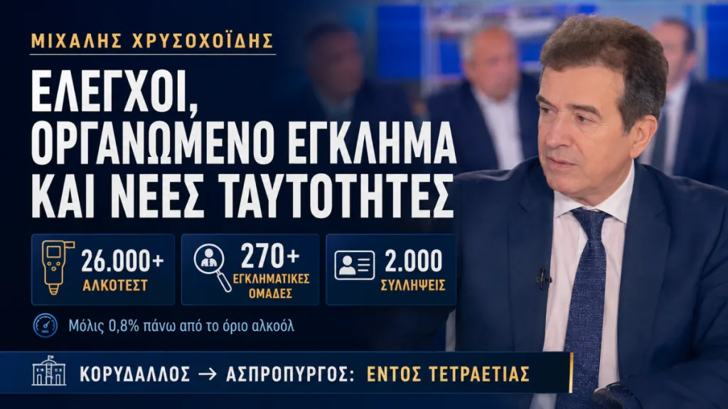Χρυσοχοΐδης: Τροχαία, οργανωμένο έγκλημα και νέες ταυτότητες